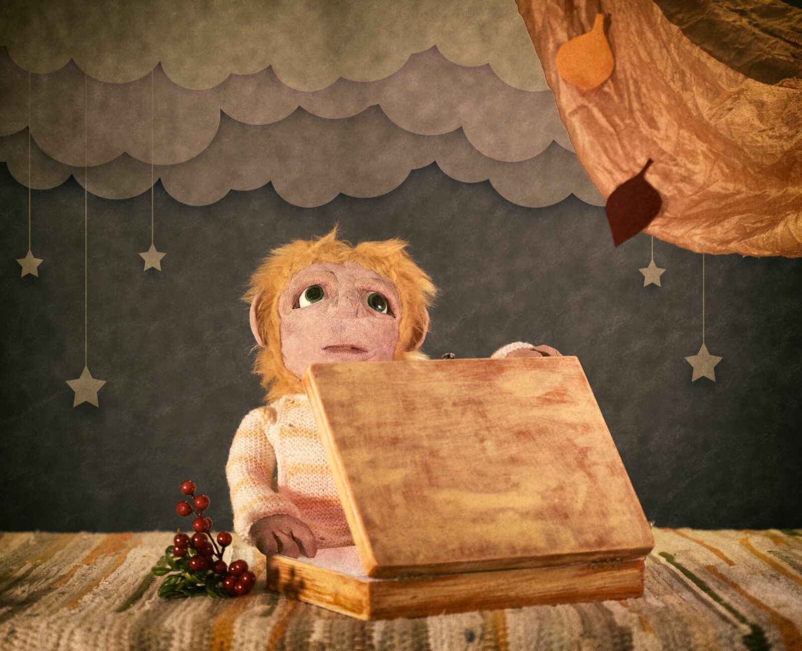 Efektin ohjelmistossa tänä vuonna esiintyjä Teatteri Tuomikon nukketeatteriesitys "Suru puserossa" .