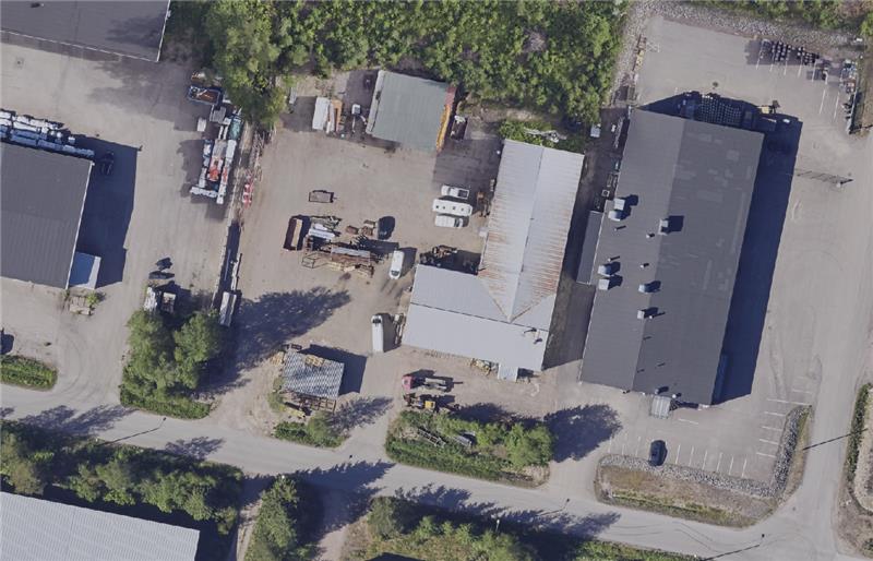 Ilmakuva teollisuus- ja varastorakennusten alueesta